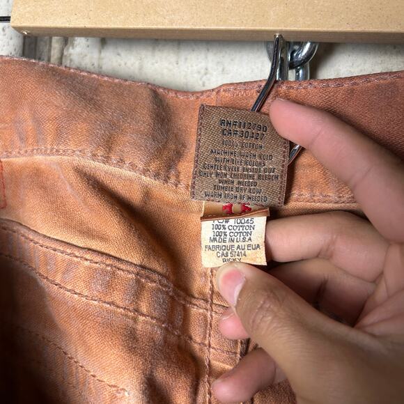 True Religion Vintage Rusty Orange Ricky Straight Fit Cotton 36" Y2K Jeans - Picture 6 of 8